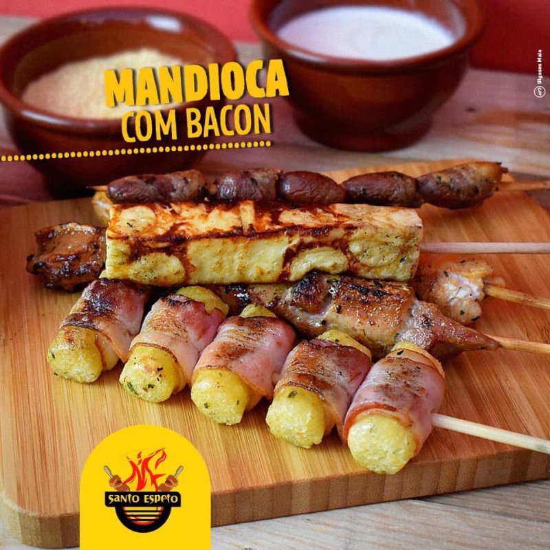 Mandioca com bacon